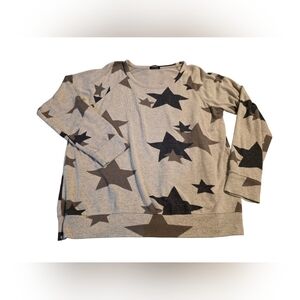 Buffalo David Bitton Star Print Sweater Cream, Black & Gold Size Large